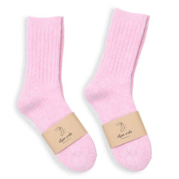 Pastel Soft Angora Crew Socks YE59 - intypesocks