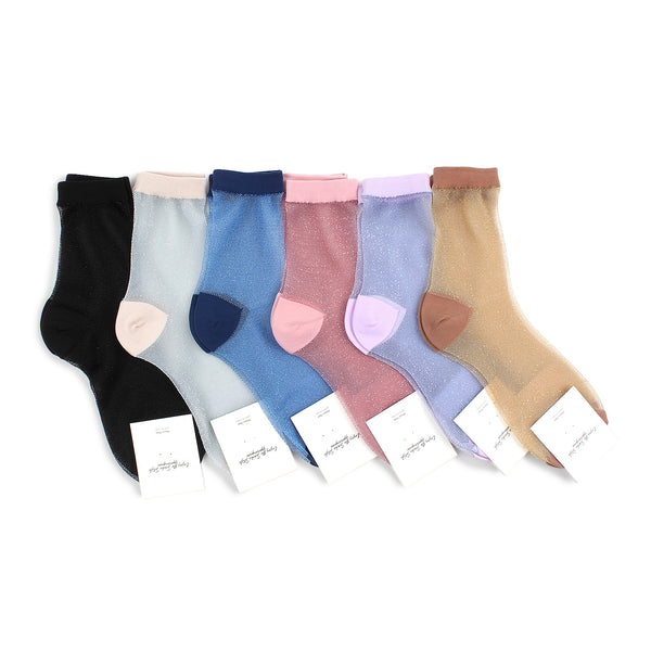 (6 Pairs) Cool See through Mesh Socks Women Dressy Net Sexy KF16 - intypesocks