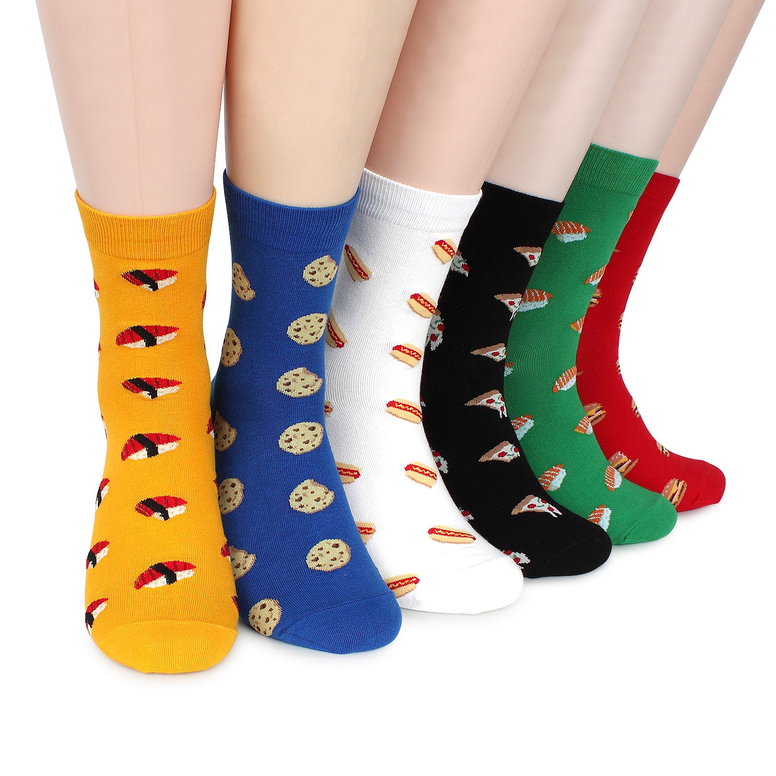 (6 Pairs) Men Food Pattern Fashion Socks  with Fine Cotton ZF16 - intypesocks