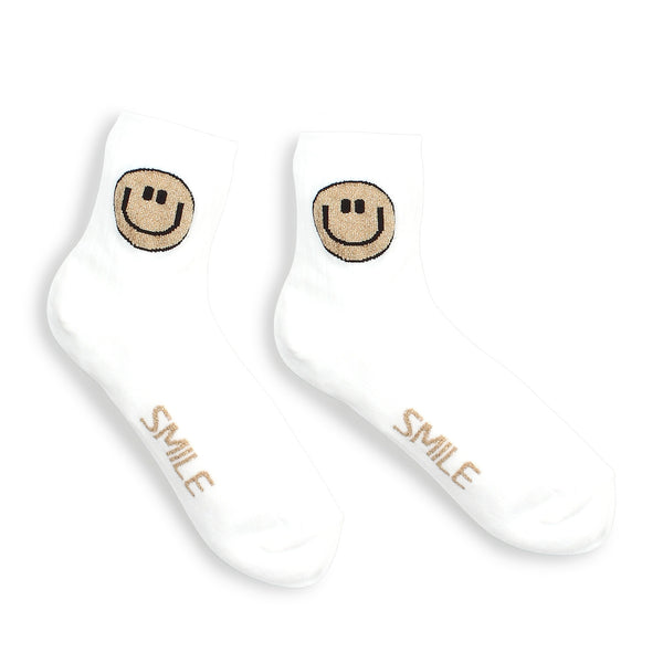 (4 Pairs) Women Smile Glitter ankle character Socks Boys Girls CL14 - intypesocks
