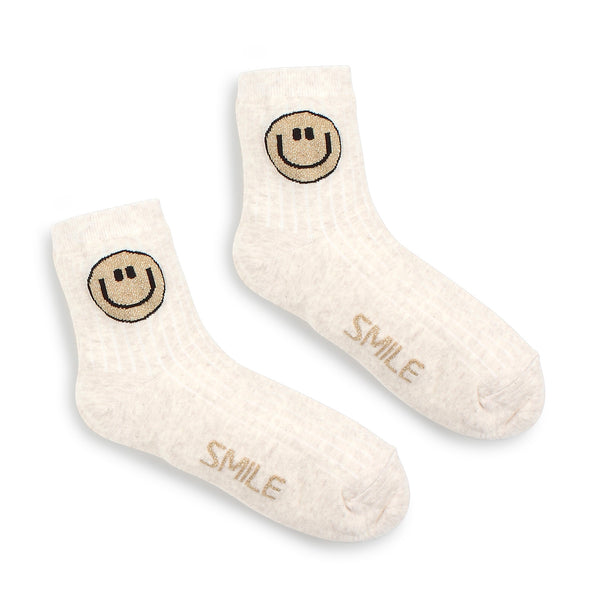 (4 Pairs) Women Smile Glitter ankle character Socks Boys Girls CL14 - intypesocks