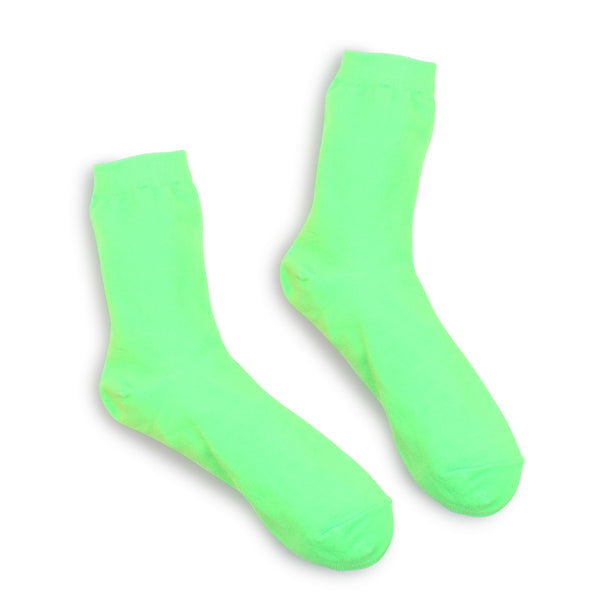 (5 Pairs) Women Neon Fluorescent Crew Socks Fashion FO15 - intypesocks