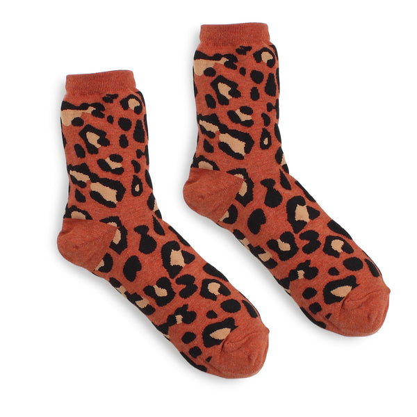 Leopard Cotton Crew Socks Kitten Paw (5 pairs) AN15 - intypesocks