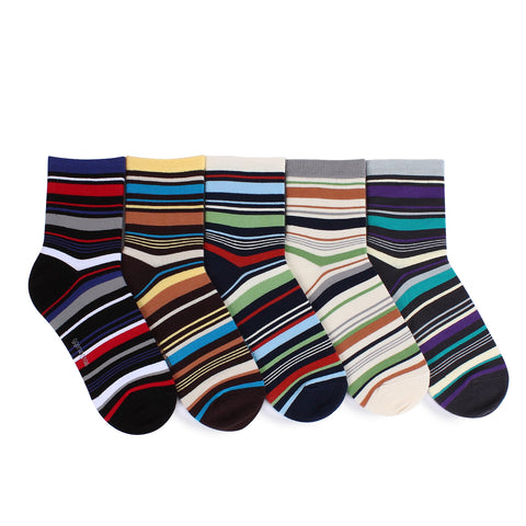 Men Colorful Multi Stripe Socks (5 Colors) Paul Smith Style Pop Awesome Funky EG15 - intypesocks