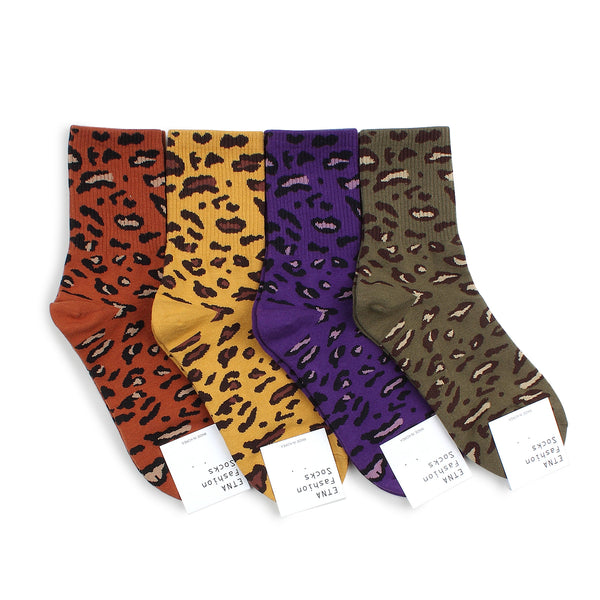 Animal casual Socks Leopard Pattern Women cotton (4 pairs) GP 58 - intypesocks