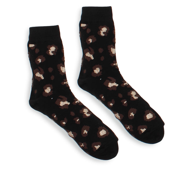 Leopard Cotton Crew Socks (4 Pairs) HG14 - intypesocks