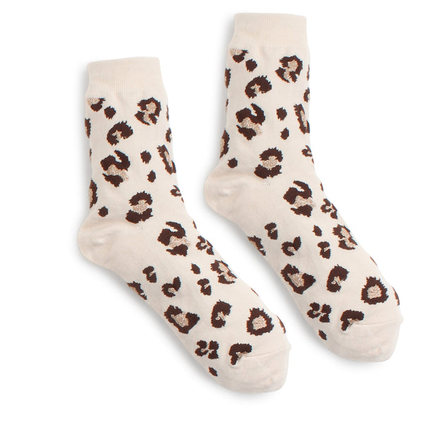 Leopard Cotton Crew Socks (4 Pairs) HG14 - intypesocks