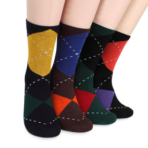 Mens Argyle Dress Socks (4 Pairs) MM14 - intypesocks