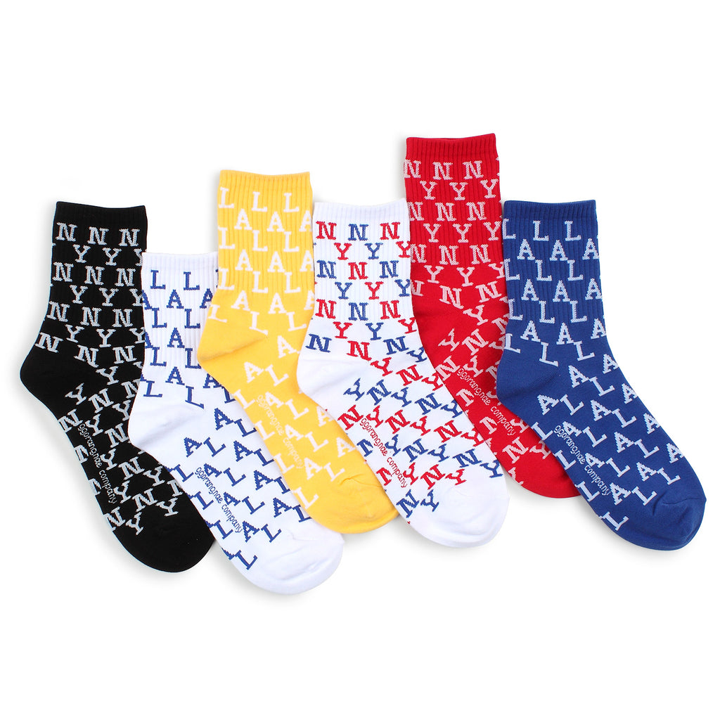 American City Pattern Socks (Crew 6 pairs) DE 16 – intypesocks