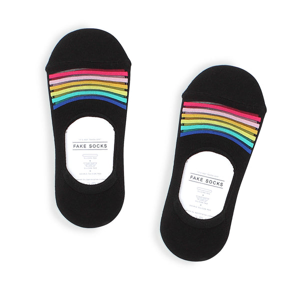 Crush Rainbow hide clear socks women non slip loafer socks NS56