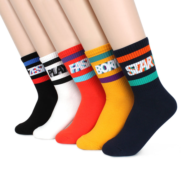 Point Pick Rugby Street Fashion Socks (Crew 5pairs) ON15 - intypesocks