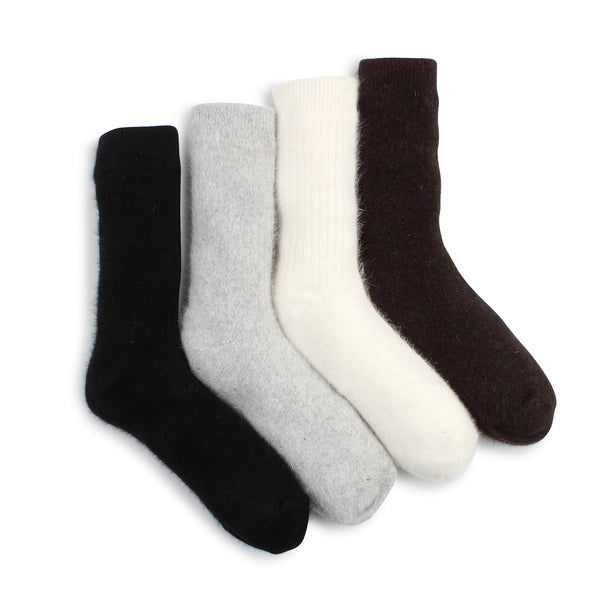 Soft Angora Crew Socks (4 pairs) TD14 - intypesocks