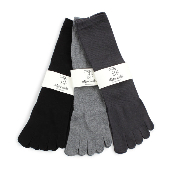 Toe Crew Socks Cotton Five Finger Socks For Men (3 pairs) UD - intypesocks