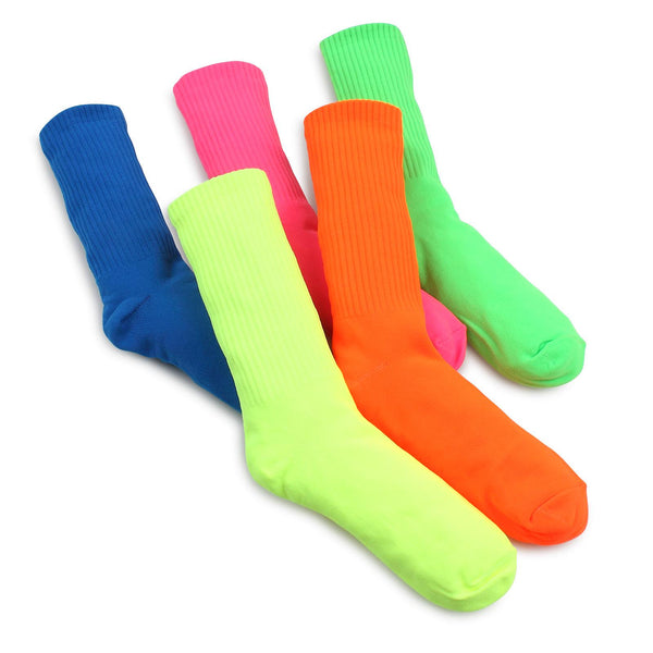 (5 Pairs) Women Neon fluorescence crew Socks Fancy WQ15 - intypesocks