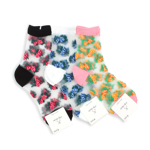 Ashley see through paisley women socks (3 Pairs) BA46 - intypesocks