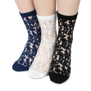Ashley see through paisley women socks (3 Pairs) BA13 - intypesocks