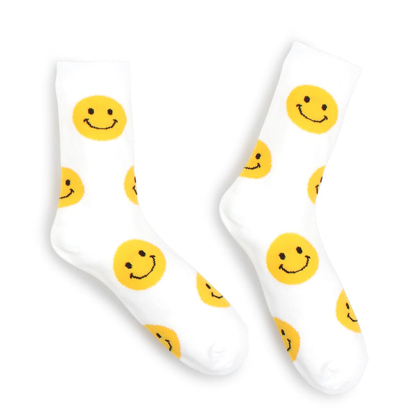(Crew 5Pairs) Funny Big Emoji Smiley Heart Icon Socks BS15 - intypesocks