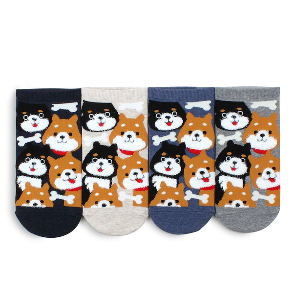 Shiba Inu Puppies Ankle Socks (4 pairs) CI58 - intypesocks