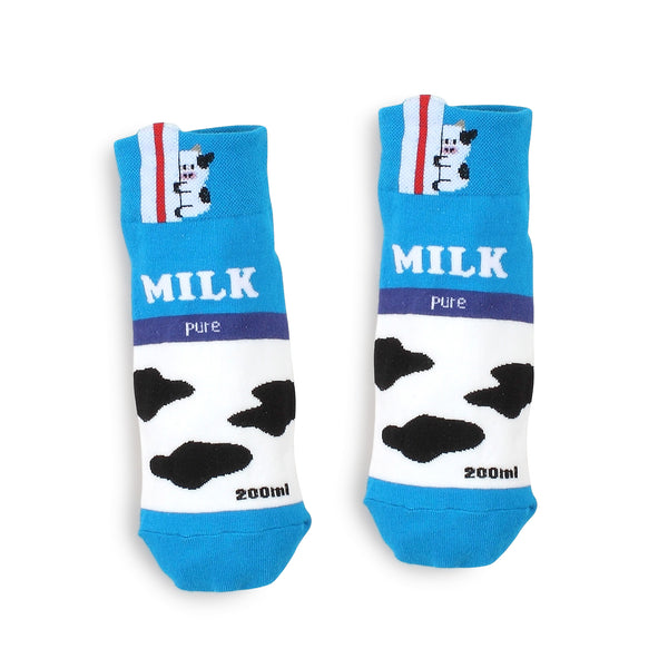 Strawberry Milk Ankle Socks (5 pairs) Women Food Pattern Girls Socks DO15 - intypesocks