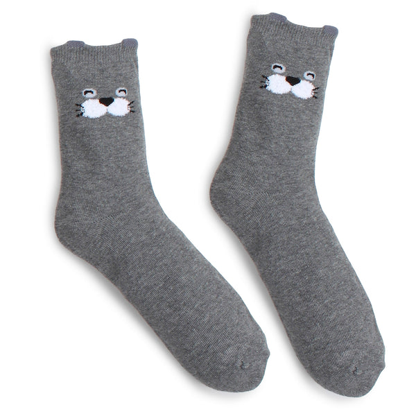 (5 Pairs) Womens winter animal socks (Crew 5pairs) GC15 - intypesocks
