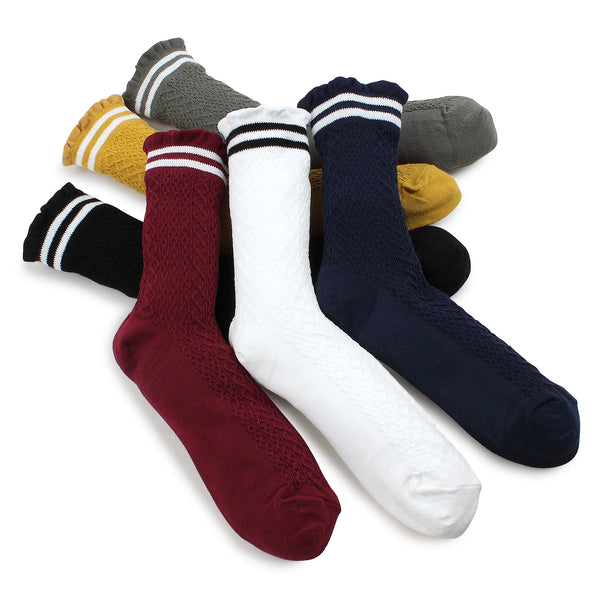 Frill Twiste Socks (6 Pairs) Women Casual Girls Sports Socks HB16 - intypesocks