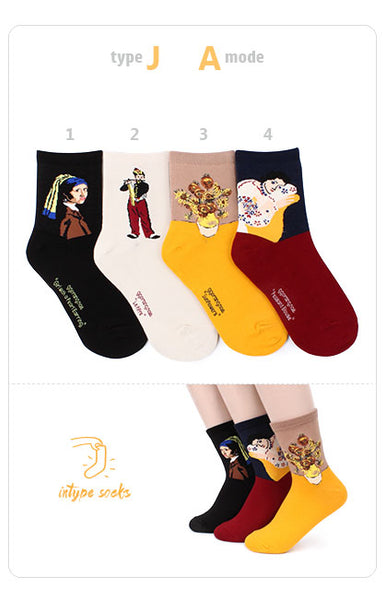Art Class Socks Famous Painting Collection (4 pairs) JA14 - intypesocks