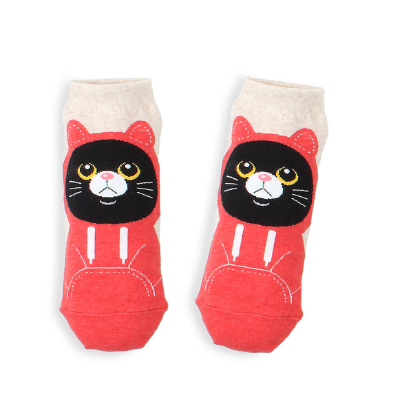 Cat in a hoodie funny kitten socks (5 Pairs) JD15 - intypesocks