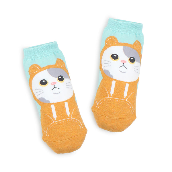 Cat in a hoodie funny kitten socks (5 Pairs) JD15 - intypesocks