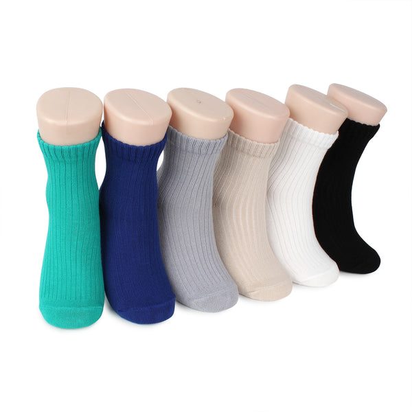 Kids Cotton Non Slip Basic Pastel Color Socks Kids Basic - D16