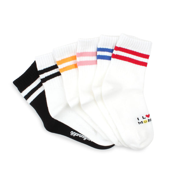 Kids Cotton Non Slip Basic Pastel Color Socks Kids Basic - H16