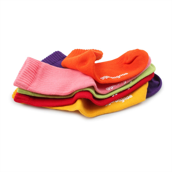 Kids Cotton Non Slip Basic Pastel Color Socks Kids Basic - E16