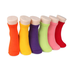 Kids Cotton Non Slip Basic Pastel Color Socks Kids Basic - E16