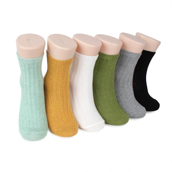 Kids Cotton Non Slip Basic Color Socks B16