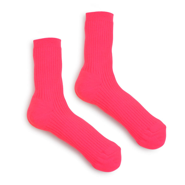 (5 Pairs) Women Neon Fluorescent Crew Socks Fashion NO15 - intypesocks